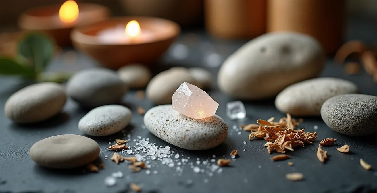 Composition d'ingrédients naturels alpins utilisés dans les soins spa